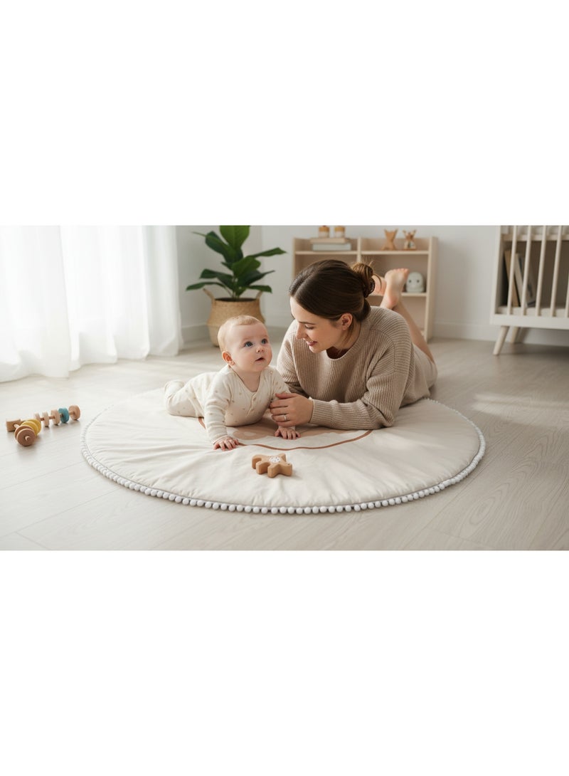 Mamas One Bear Round Play Mat - Padded Tummy Time & Nursery Decor - Image 4