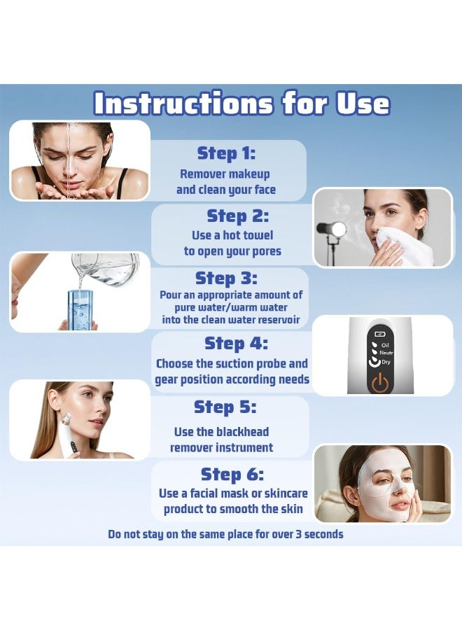Flintronic Blackhead Remover Vacuum – Facial Pore Cleanser with Water Tank, 3 Suction Modes & 6 Heads, Rechargeable Skin Care Device - Image 2