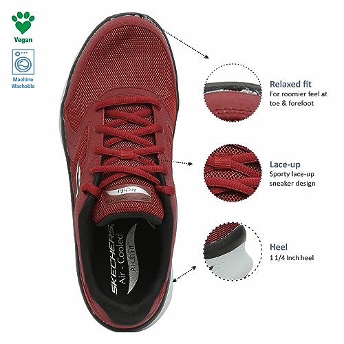Skechers Mens Arch Fit D'Lux - Junction Casual Lace Up Shoes Vegan Relaxed Fit Designs & Roomier Fit Red - 7 UK (232501) - Image 4