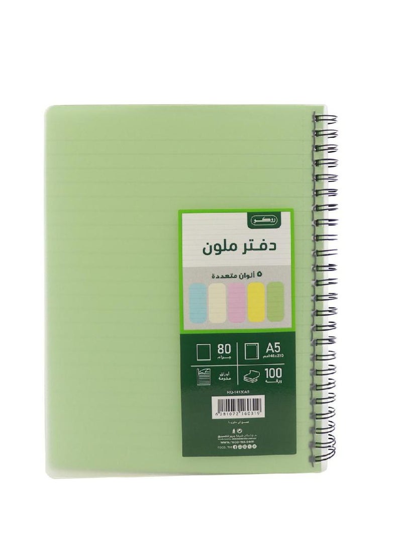 ROCO Notebook 5 Assorted Pastel Color SheetsA5100 Sheets - Image 1