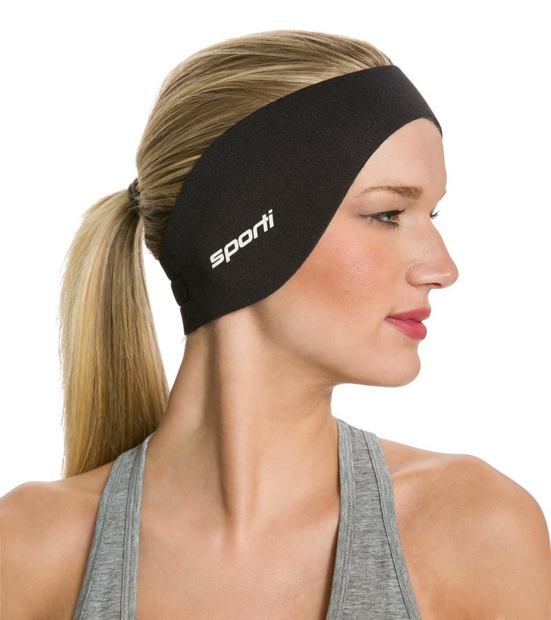 Sporti Sporti Swimming Headband - Swimmer Ear Wrap (Black)  - Image 1