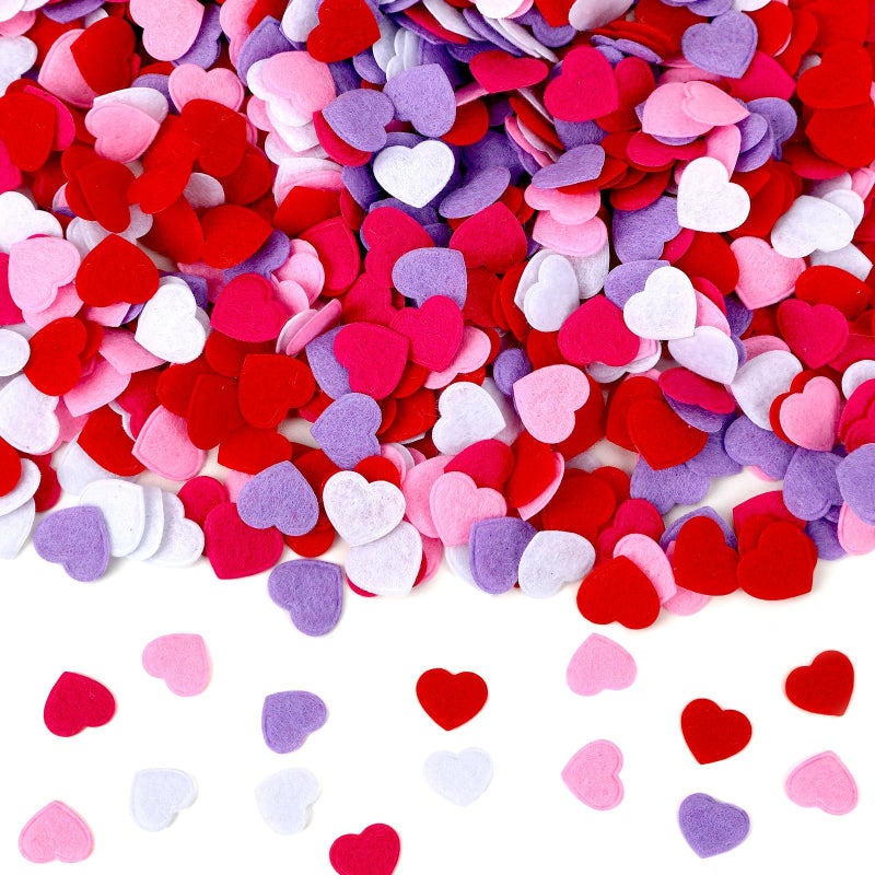 MARFOREVER Valentine's Day Felt Hearts Confetti, Heart Decorations Foam Confetti Romantic Heart Shape Sprinkles Scatter for Wedding Valentines Day Mother's Day Party Supplies DIY Crafts - Image 1