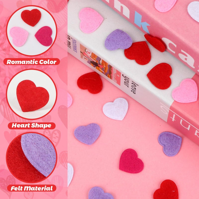 MARFOREVER Valentine's Day Felt Hearts Confetti, Heart Decorations Foam Confetti Romantic Heart Shape Sprinkles Scatter for Wedding Valentines Day Mother's Day Party Supplies DIY Crafts - Image 3