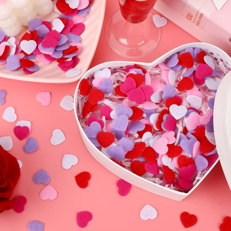 MARFOREVER Valentine's Day Felt Hearts Confetti, Heart Decorations Foam Confetti Romantic Heart Shape Sprinkles Scatter for Wedding Valentines Day Mother's Day Party Supplies DIY Crafts - Image 4