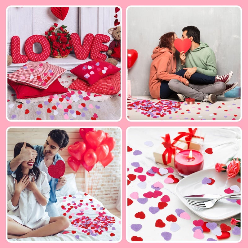 MARFOREVER Valentine's Day Felt Hearts Confetti, Heart Decorations Foam Confetti Romantic Heart Shape Sprinkles Scatter for Wedding Valentines Day Mother's Day Party Supplies DIY Crafts - Image 5