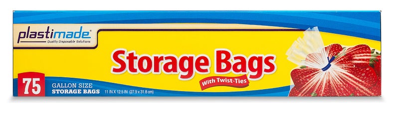 Plastimade Disposable Plastic Storage Bags With Original Twist Tie, 1 Gallon Size, 150 Bags, Great For Home, Office, Vacation, Traveling, Sandwich, Fruits, Nuts, Cake, Cookies, Or Any Snacks (2 Packs) - Image 2