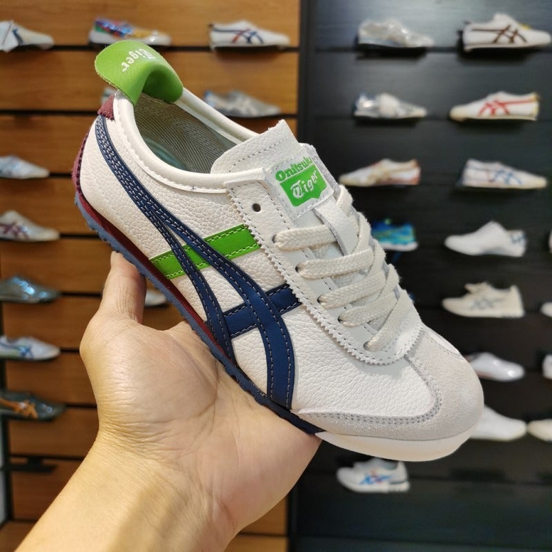 أونيتسوكا تايجر جلد طبيعي من الطبقة الأولى أحذية Onitsuka Tiger T-Toe سلسلة Mexic66 كلاسيكية رجعية للأزواج - Image 1