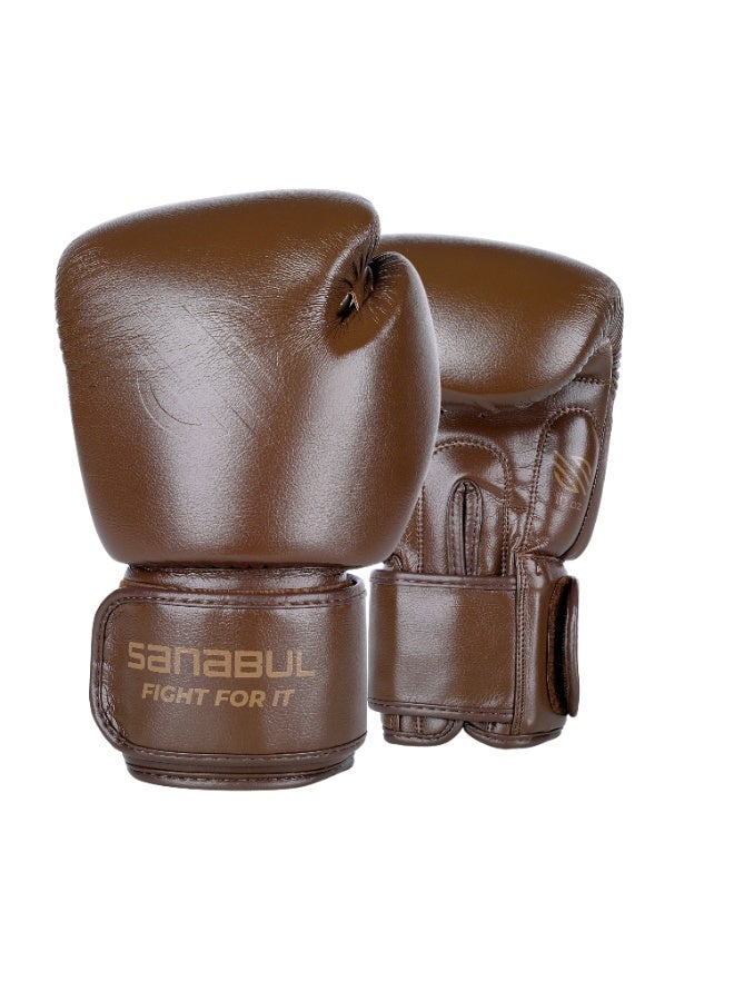 Sanabul Battle Forged Boxing Gloves for Men & Women, Kickboxing MMA, Muay Thai Gloves and Heavy Bag Training Punching & Sparring, Brown - Image 1