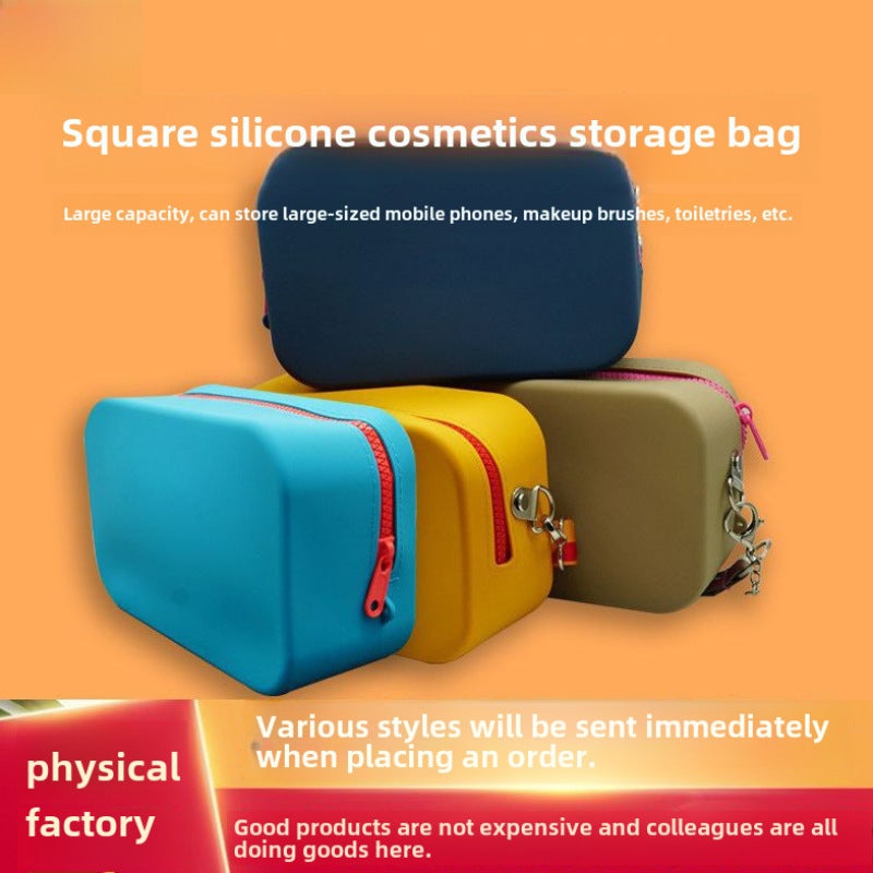 Travel Cosmetic Bag Waterproof Silicone Compact Large Capacity Makeup Organizer - Versatile Multi-Purpose Toiletry Bag for Travel Essentials - Image 3