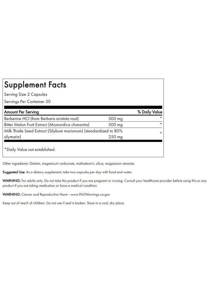 SWANSON سوانسون بيربرين بلس مع البطيخ المر وخرشوف الحليب - تركيبة 3 في 1 60 كبسولة - Image 2