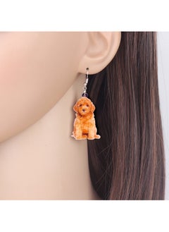 DOWAY Doway Acrylic Poodle Earrings Dangle Adorable Golden Doodle Dog Jewelry For Women Charms Birthday Party Accessories Gifts (Golden Doodle Poodle C)  - Image 2