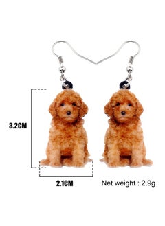DOWAY Doway Acrylic Poodle Earrings Dangle Adorable Golden Doodle Dog Jewelry For Women Charms Birthday Party Accessories Gifts (Golden Doodle Poodle C)  - Image 5