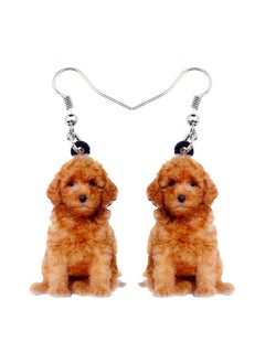 DOWAY Doway Acrylic Poodle Earrings Dangle Adorable Golden Doodle Dog Jewelry For Women Charms Birthday Party Accessories Gifts (Golden Doodle Poodle C)  - Image 1