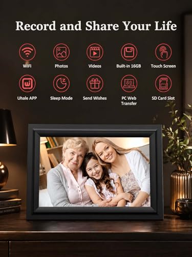 SAMMIX Digital Picture Frame 101 Inch WiFi Digital Photo Frame Electronic IPS Touch Screen 16GB TabletopWallMounted Share Photos and Video with Uhale App Birthday Gifts for Mom Women - Image 3