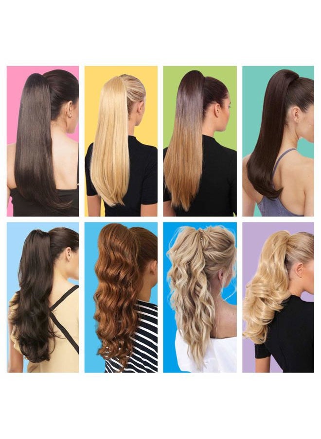 Qunlinta - Ponytail Extension Hair Extensions Ponytail 18" 20" Claw Curly Wavy Ponytail Extension Straight Clip in Ponytail Extension Synthetic Hairpiece Light Blonde Mix Bleach Blonde - Image 1