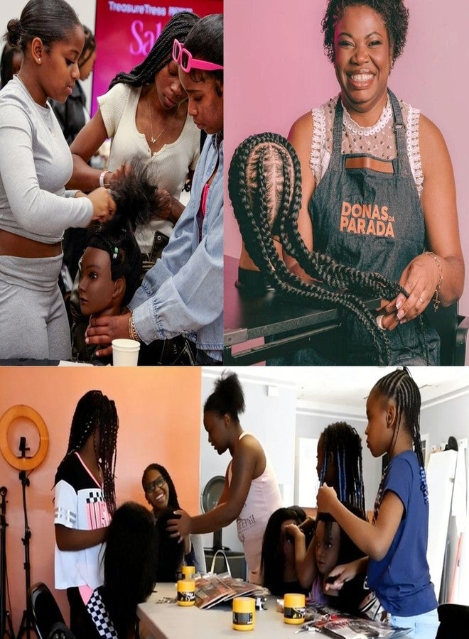 Leticia 16inch Real Hair Mannequin Head for Braiding, Practice Hair Mannequin Head Training Doll Head for Hairstyling with Stand - Image 5