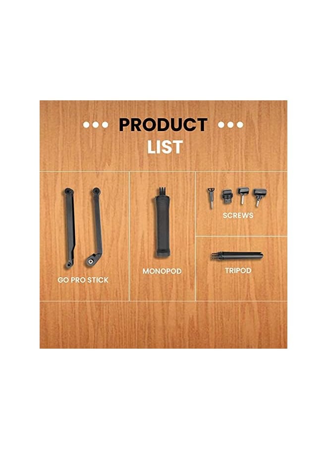 KASTWAVE - Monopod Grip Arm,Foldable Pole Ajustable Selfie Stick Compatible With Gopro Hero 9/8/7/6/5, Sjcam Sj6, Sj7, Sj5000, Yi And All Action Cameras - Image 1