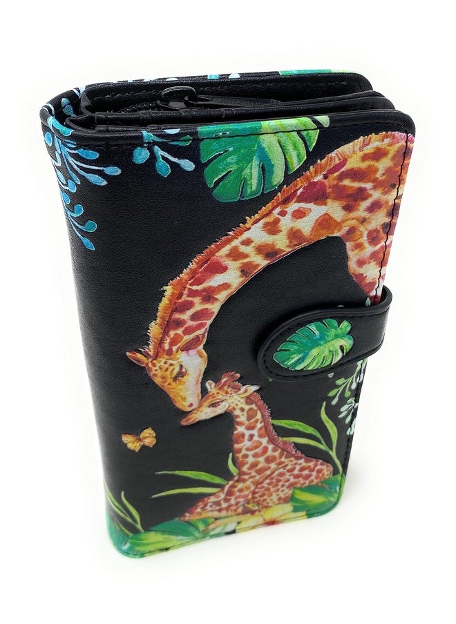 Shag Wear - Giraffe Tower Large Wallet For Women 7 Black - Image 1