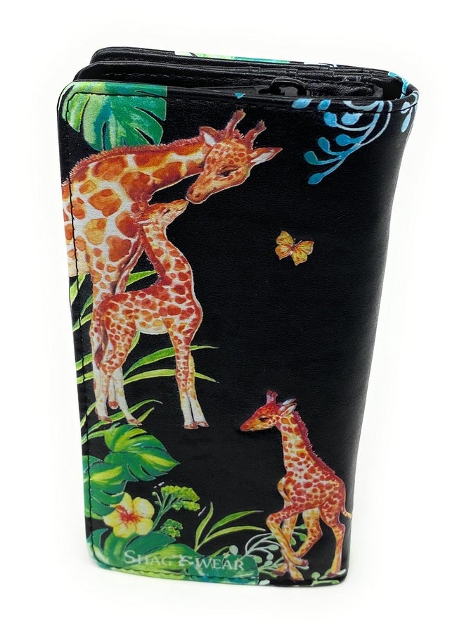 Shag Wear - Giraffe Tower Large Wallet For Women 7 Black - Image 1