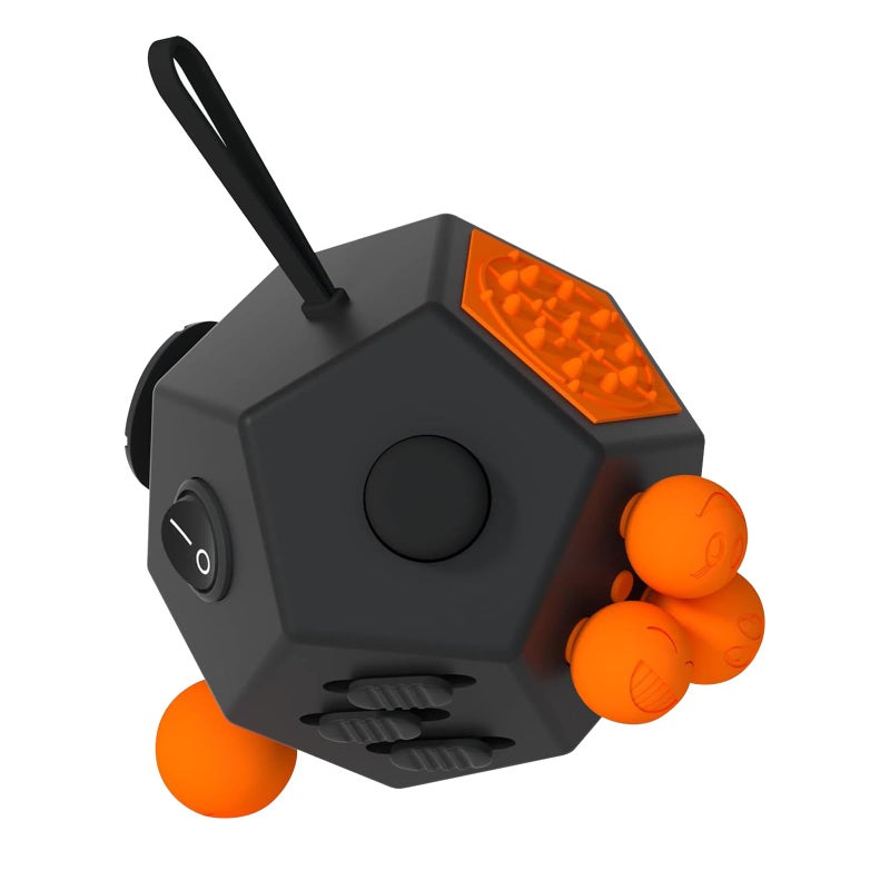 DODOMAGXANADU Fidget Dodecagon 12Side Fidget Toys Cube Relieves Stress and Anxiety Anti Depression Travel Toy Easter Basket Stuffers Gifts for Children and Adults A1 Black - Image 2
