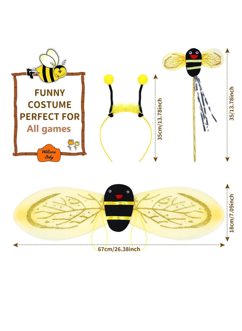 GUDOO Parties Costumes Accessories for Girls, SYOSI Children Dress-up Costume Include Tutu Skirt Fairy Butterfly Wing Bee Ladybug Headband  - Image 5