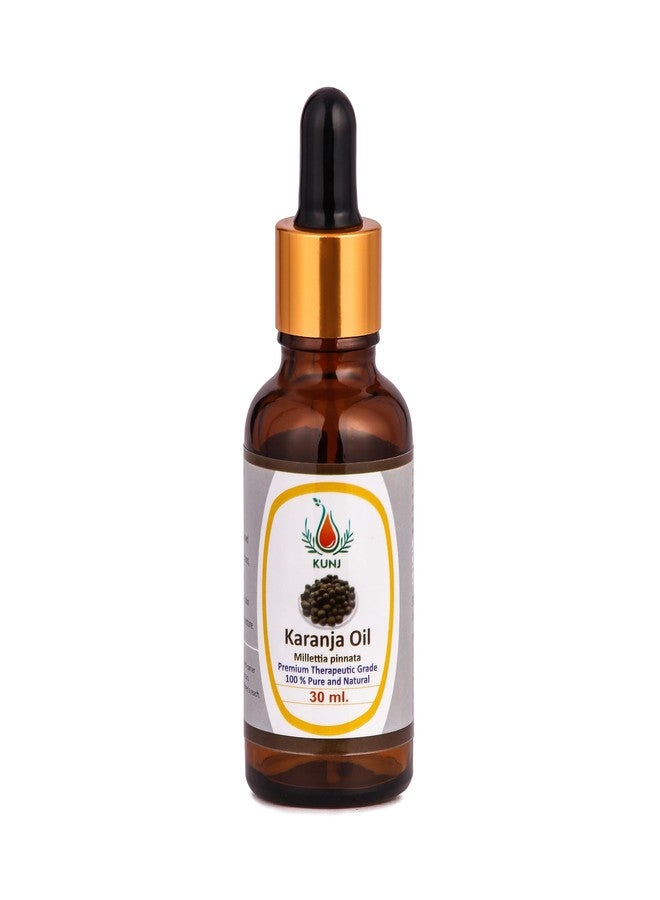 KUNJ Karanj Oil (Millettia pinnata) 30ML - 100% Pure & Natural, Undiluted, Cold Pressed - Therapeutic Grade Oil for Skin, Hair, Scalp, Dryness & Nourishment - Image 1