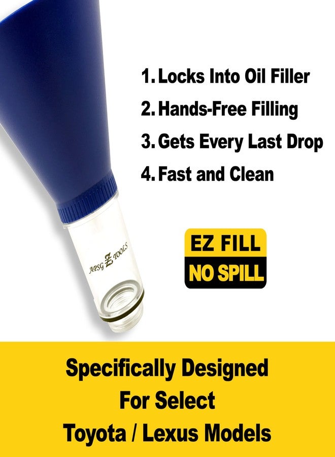 APSG Locking Oil Funnel | Compatible with Select Toyota Lexus Scion | No-Spill Tool Screws Directly INTO Filler | Fast & Easy Oil Change/Fill with No Mess ! - Image 2