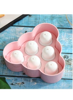 Ice Cream Ice Pops Mold, 6 Grids Wheat Straw Ice Cream Ball Maker Popsicles, Multifunctional Ice Pop Mold Maker For Home Pink