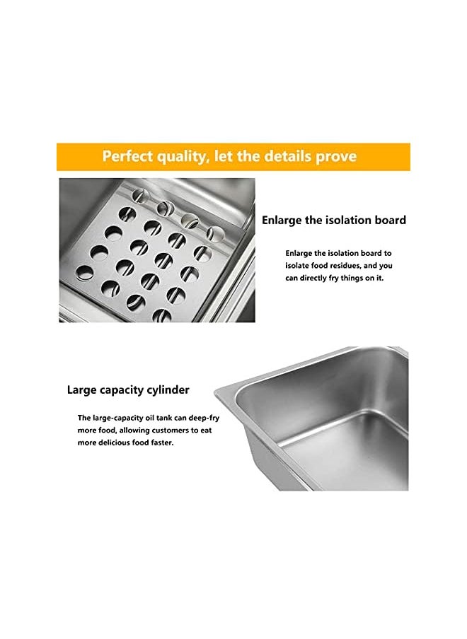 IAF - Electric Deep Fryer, 6L High Capacity, Stainless Steel Countertop Single Tank Deep Fryer w/Fryer Basket, for French Fries Fried Chicken Donuts and More, For Commercial & Household - Image 1