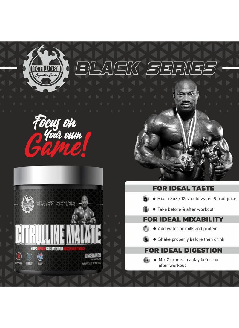 DEXTER JACKSON Black Series Citrulline Malate 250g - 125 Servings | Premium Nitric Oxide Support for Enhanced Blood Flow and Workout Performance  - Image 5