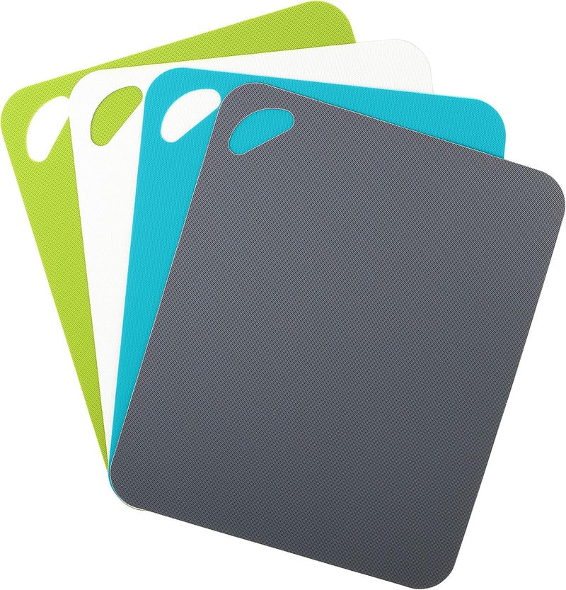 Dexas Heavy Duty Grippmat Flexible Cutting Board Set of Four, 11.5 by 14 inches, Gray/Turquoise/White/Green - Image 1