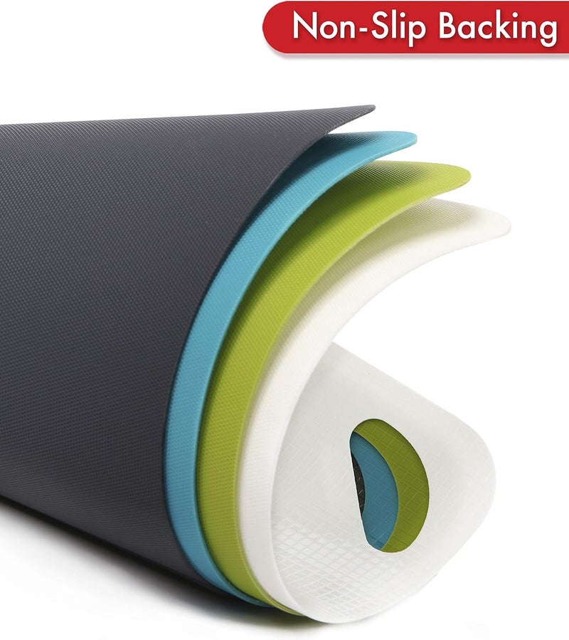 Dexas Heavy Duty Grippmat Flexible Cutting Board Set of Four, 11.5 by 14 inches, Gray/Turquoise/White/Green - Image 2
