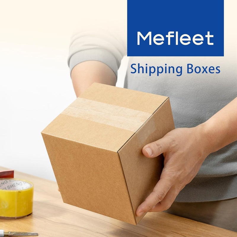 Mefleet علب شحن Mefleet مقاس 6x6x6 بوصة 50 قطعة - علب بريد صغيرة مربعة من الكرتون المضلع لتغليف الأعمال الصغيرة - لوازم تغليف بريدية بنية - Image 5