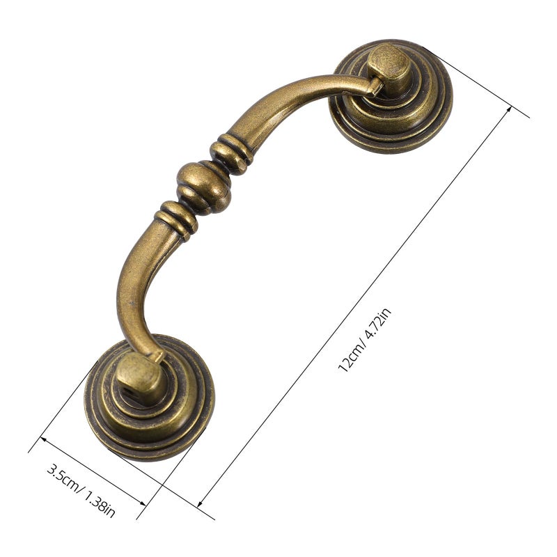 Vintage Bronze Cabinet Drawer Pulls 4 Pcs European Style Kitchen Hardware - Image 3