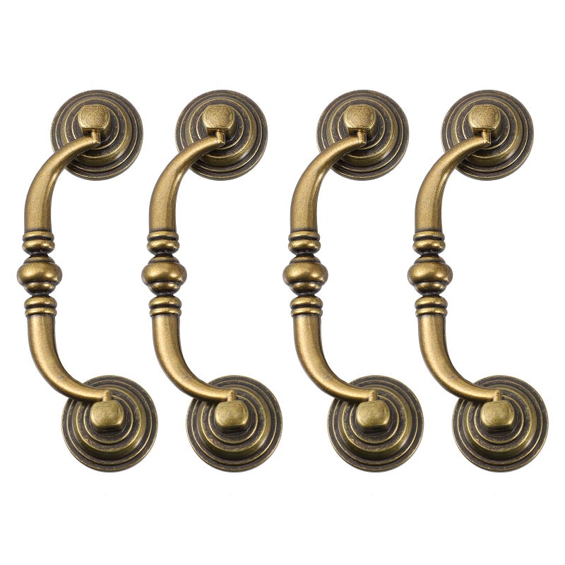 Vintage Bronze Cabinet Drawer Pulls 4 Pcs European Style Kitchen Hardware - Image 2