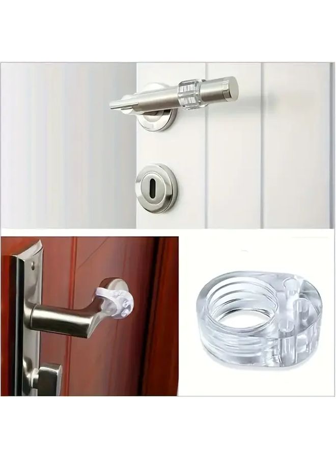 1pc Transparent Door Handle Impact Protectors Home Safety Door Buffer Rings - Image 2