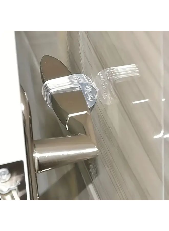 1pc Transparent Door Handle Impact Protectors Home Safety Door Buffer Rings - Image 1