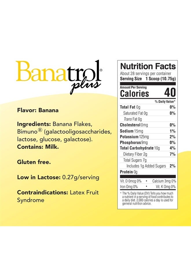 Medtrition باناترول® مضاد طبيعي للإسهال مع بروبيوتيك، تخفيف من الإسهال المزمن، متلازمة القولون العصبي، الإسهال المتكرر، غذاء طبي مدعوم سريرياً، غير مسبب للإمساك، 28 حصة (موز)  - Image 2