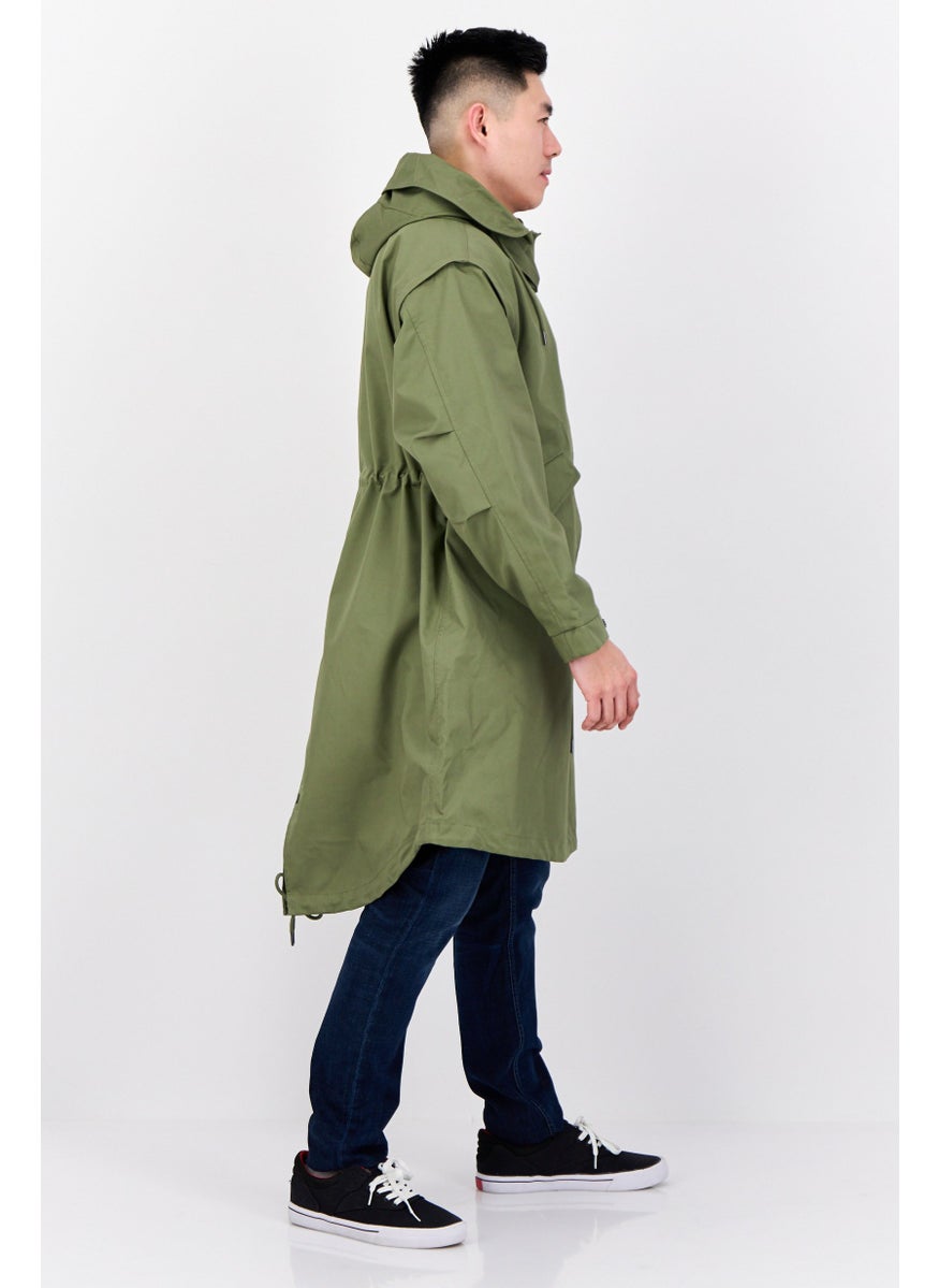 ESPRIT - Men Plain Trench Coat Jacket, Olive - Image 1