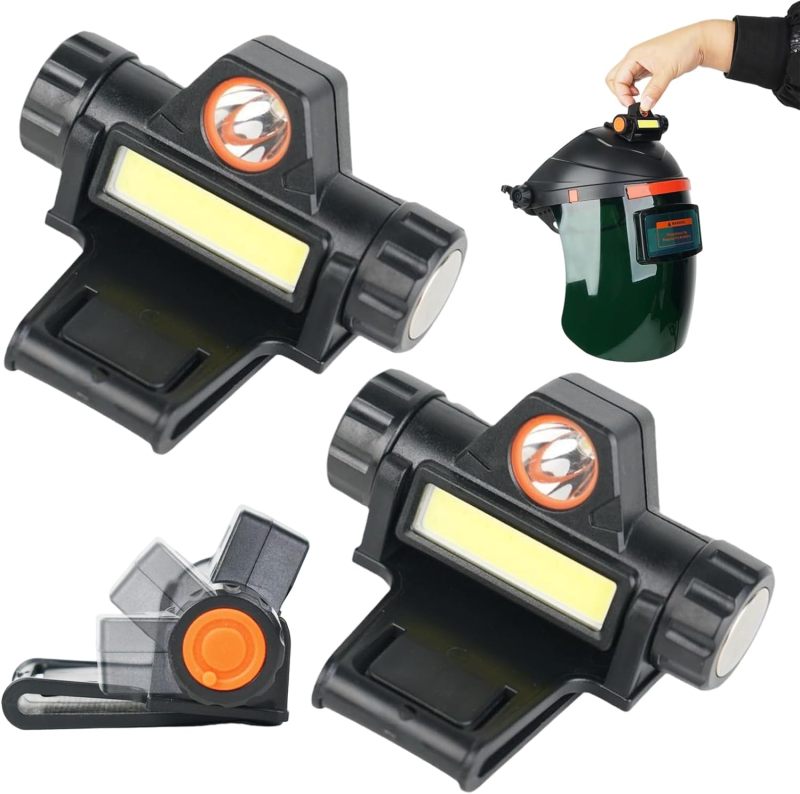 Welding Helmet Light: 2 Black Units, Rotatable Dual Lighting - Powerful Magnetic Attachment, USB Rechargeable, Waterproof Welding Light for Professional Welders, Rugged Workshop and Outdoor Worksites - Image 3
