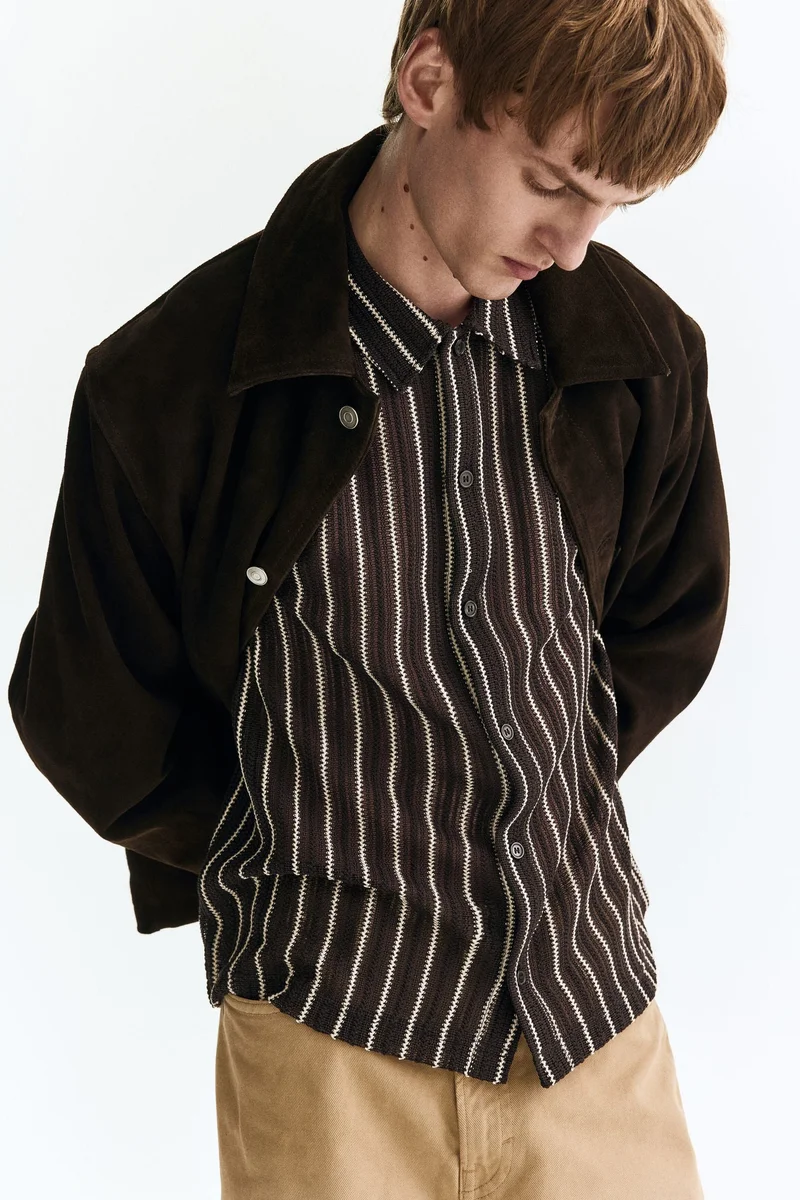 H&M  Regular Fit Textured-knit shirt for Men | Best Price UAE