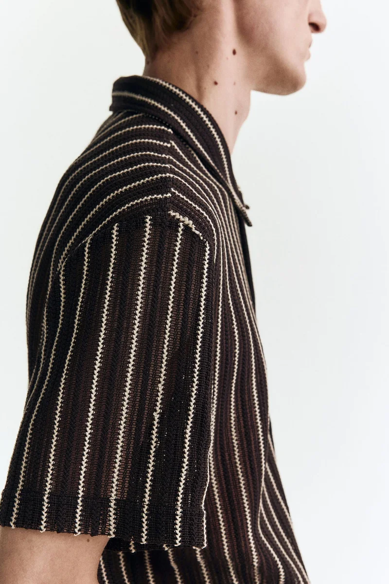 H&M  Regular Fit Textured-knit shirt for Men | Best Price UAE