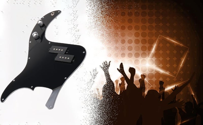 JIUWU Guitar Prewired Loaded Pickguard for Fender Precison P Bass Part Black - Image 3