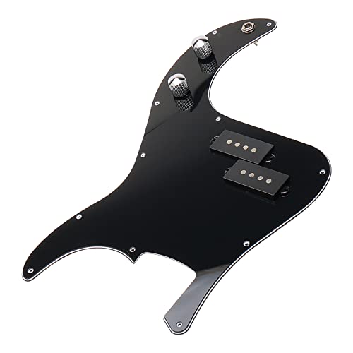 JIUWU Guitar Prewired Loaded Pickguard for Fender Precison P Bass Part Black - Image 1