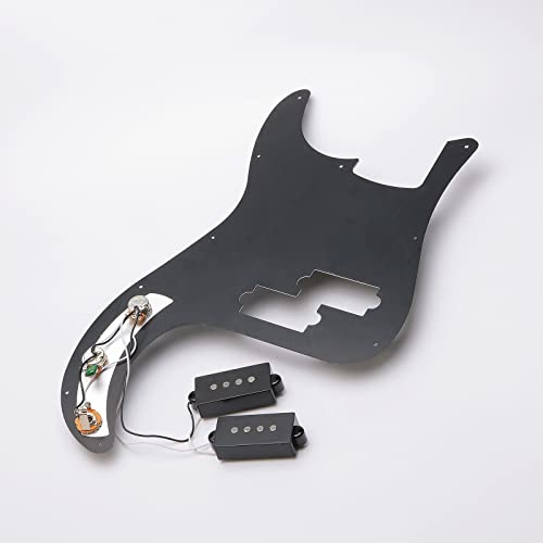 JIUWU Guitar Prewired Loaded Pickguard for Fender Precison P Bass Part Black - Image 5