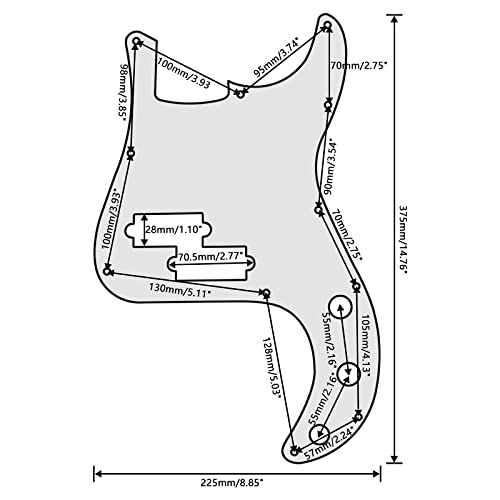 JIUWU Guitar Prewired Loaded Pickguard for Fender Precison P Bass Part Black - Image 2