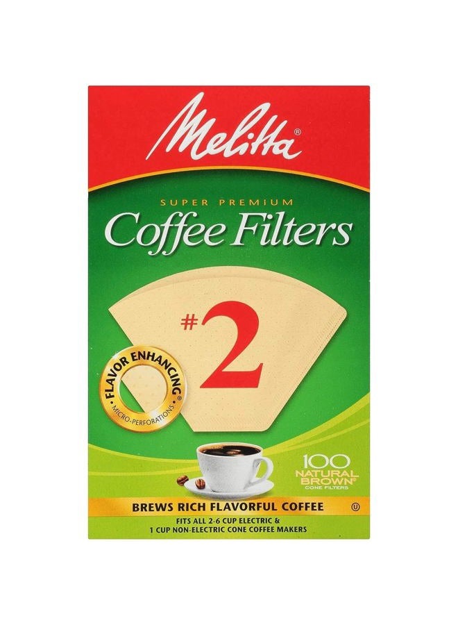 Melitta Cone Coffee Filter #2 100 Count- Natural Brown - Image 1