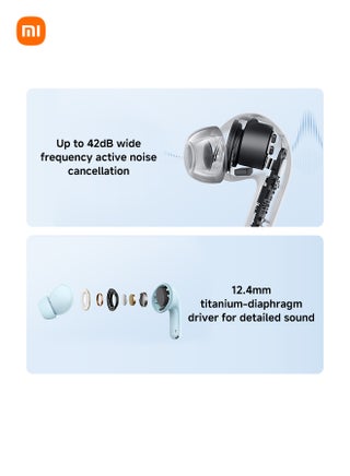 Redmi Buds 8 Lite Wireless Earbuds, 42dB Hybrid Active Noise Cancellation, 8H/36H Battery, 12.4mm Dynamic Driver, Fast Charging, Dual-Mic Clear Calls, Google Fast Pair, White - view 2