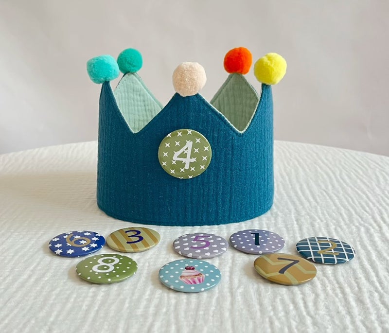 Generic Korean Style Kids Birthday Crown Hat Green Round Crown