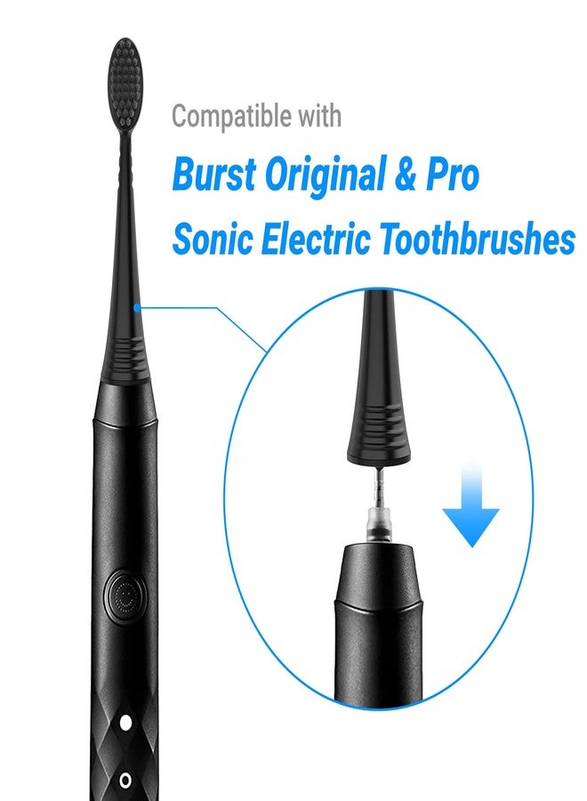 FreFeel Replacement Brush Heads for Burst Original & Pro Sonic Electic Toothbrushes, 5 Count with Travel Covers, Black for Adults - Image 2